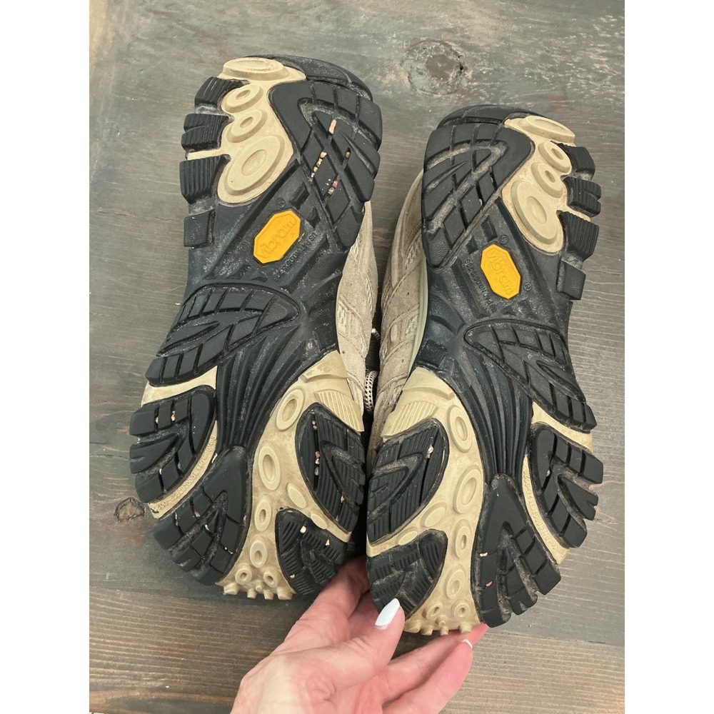 Merrell Moab Women's Hiking Shoes Taupe Suede Mesh Trail Size 7.5 - Picture 8 of 10